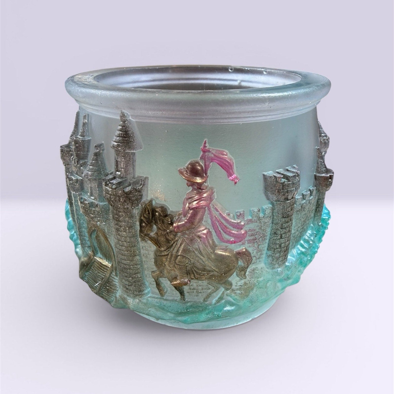 Fantasy Castle Trinket Jar Medieval Decor Knight Princess Storage Hancrafted