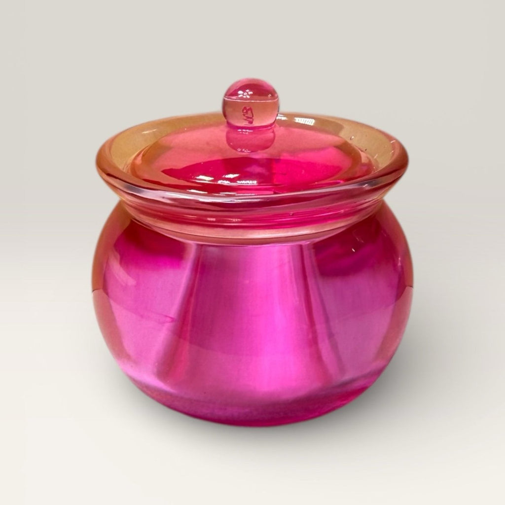Handmade Resin Jar with Lid | Pink Trinket Jar | Boho Retro Decor