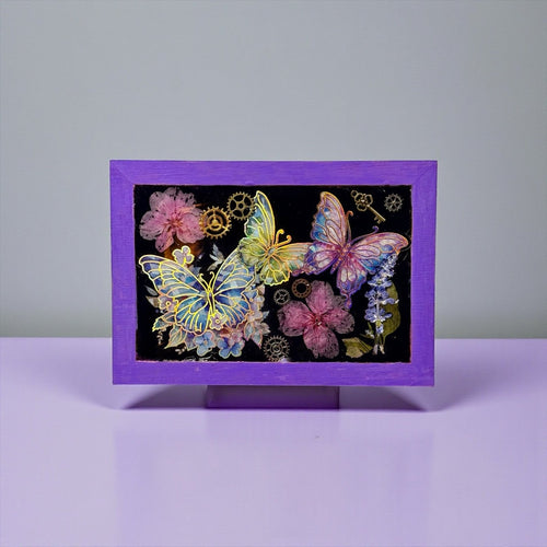Handcrafted Epoxy Resin Butterfly Chalk Board Art ChiliBeanCollection