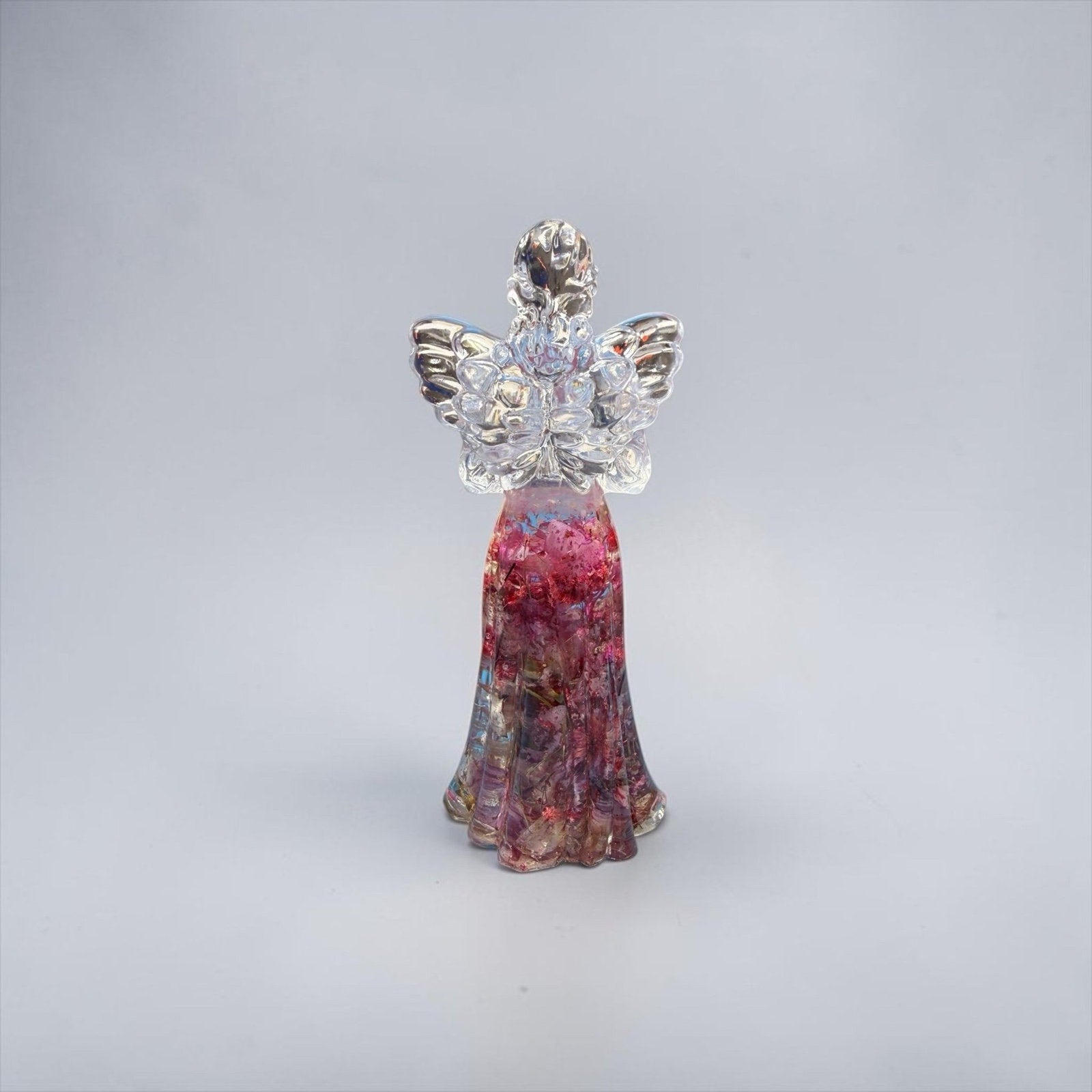 Angel Shelf Sitter Pink Floral Keepsake Handmade Resin Decor Mother’s Day Gift