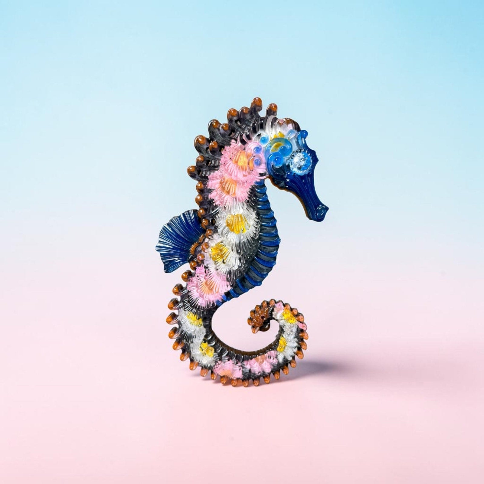 Tideborn Seahorse | Handcrafted Resin Coastal Wall Art | Sculptural Ocean Décor