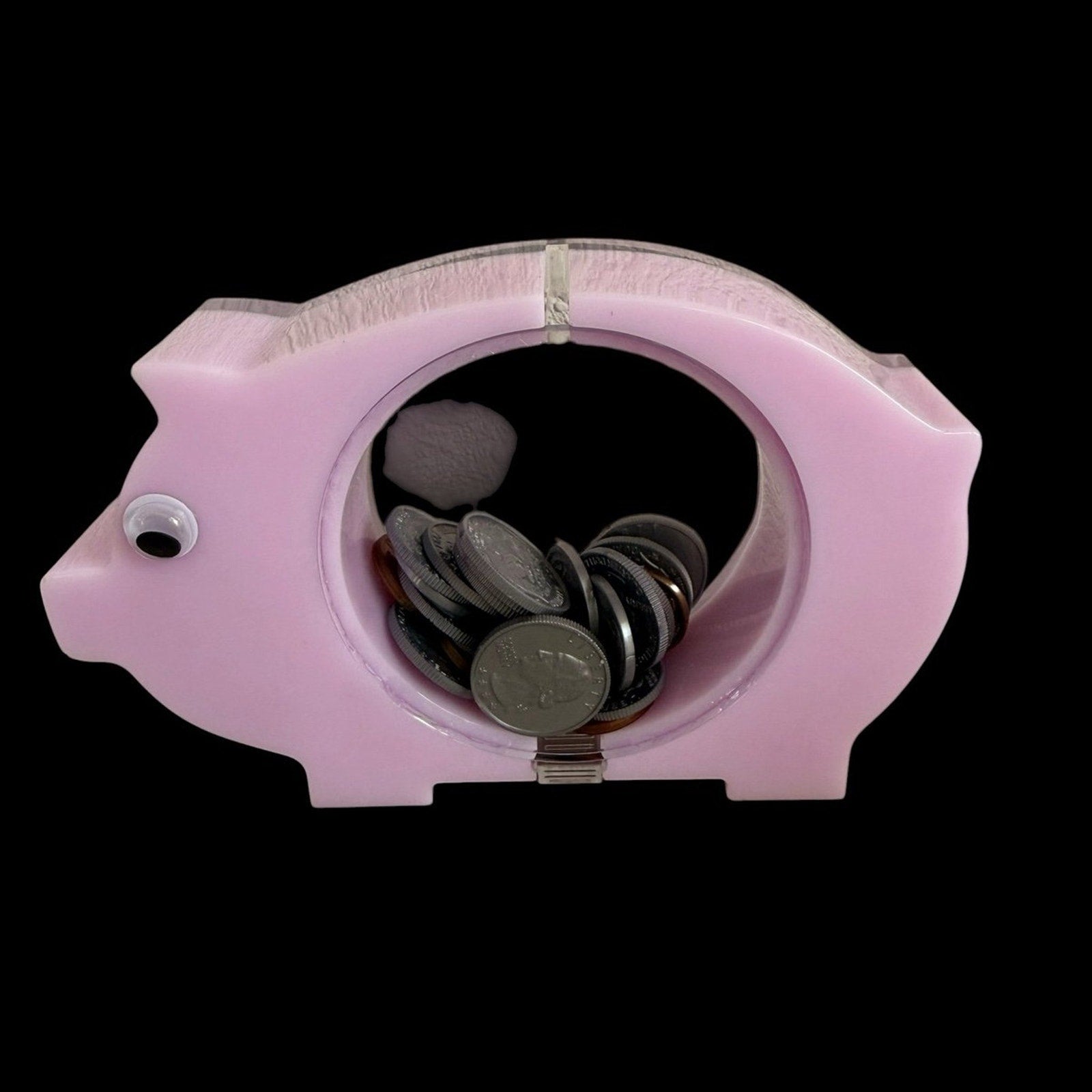 Handmade Resin Piggy Coin Bank | Cute Pink Pig Coin Holder | Fun Savings Gift |