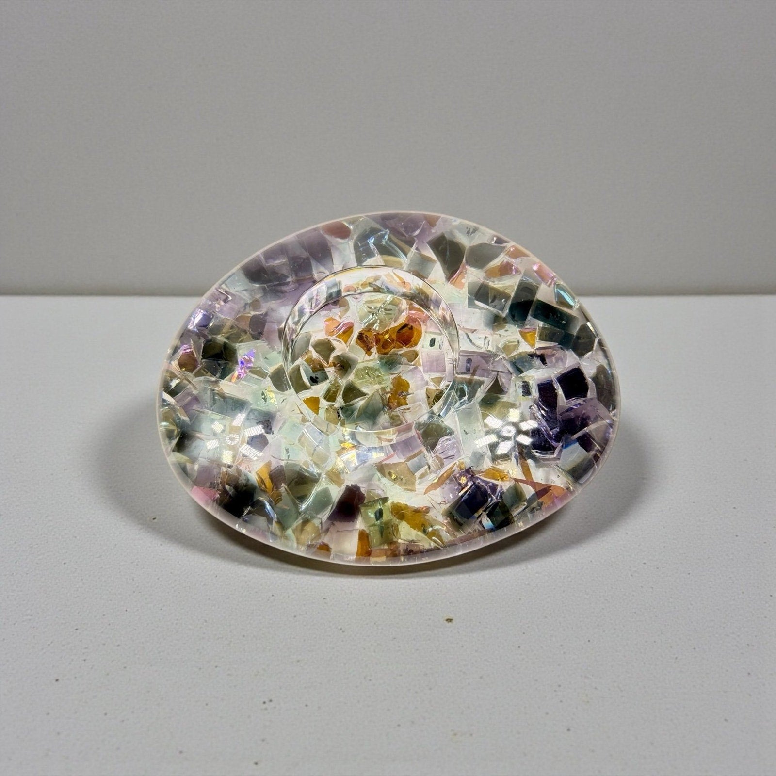 Handcrafted Resin Candle Holder Iridescent Soulkeeper Series ChiliBeanCollection