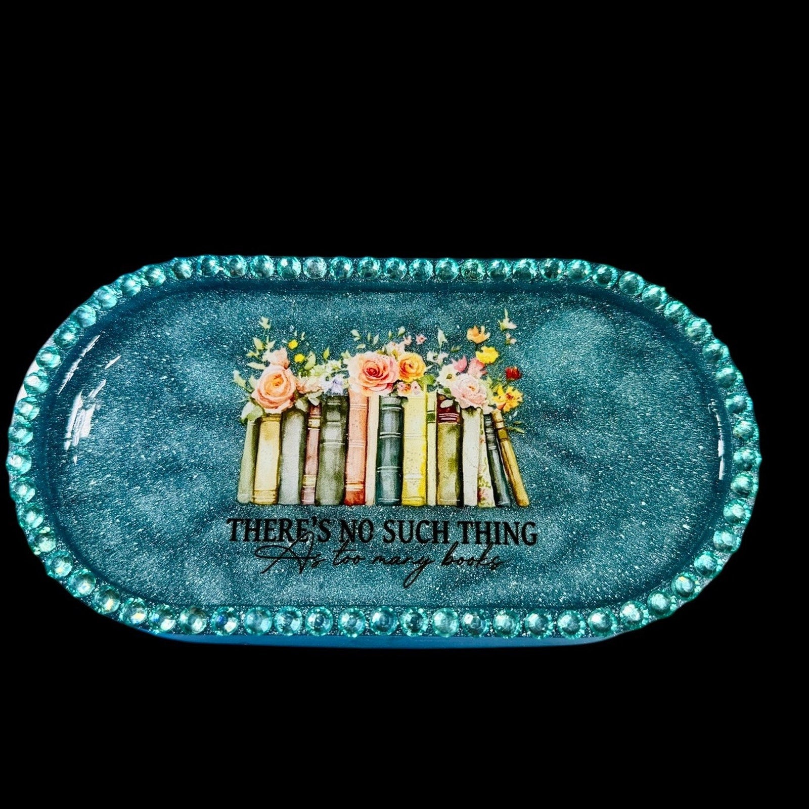Book Lover Trinket Tray Epoxy Resin Jewelry Dish Reader Gift Decor Moms Day