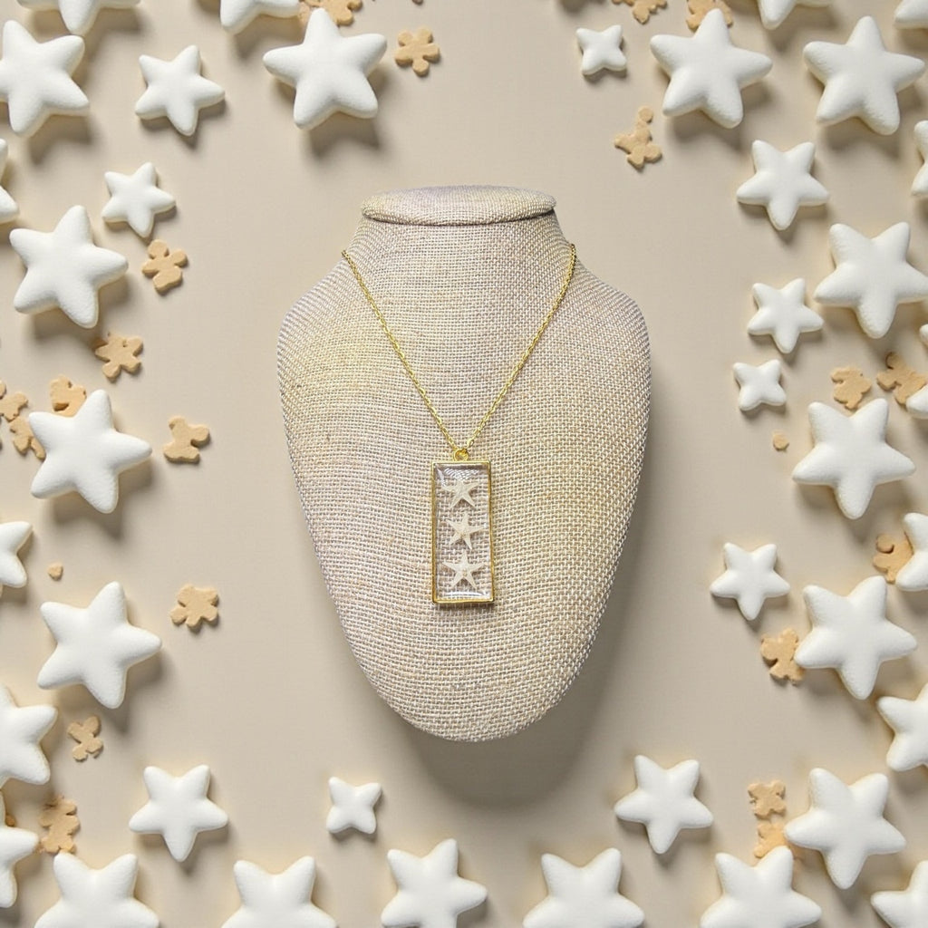 Starfish Resin Pendant Necklace |Coastal Ocean Jewelry | Beach-Inspired Handmade