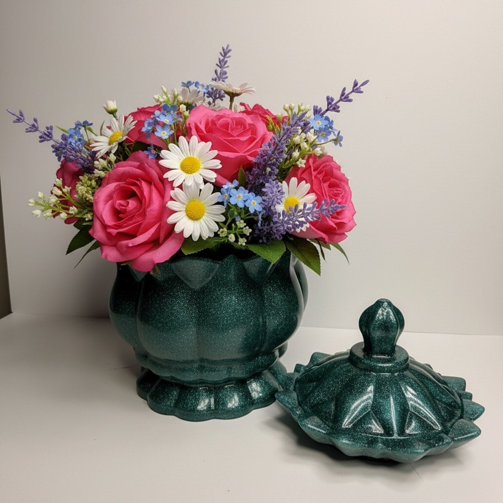 Handcrafted Emerald Resin Jar with Lid Soulkeeper Series ChiliBeanCollection