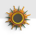 Sunburst Mirror 70s Retro Wall Decor Boho Statement Piece Eco Resin Handcrafted