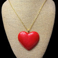 Resin Red Heart Pendant Necklace Handmade Jewelry Gift