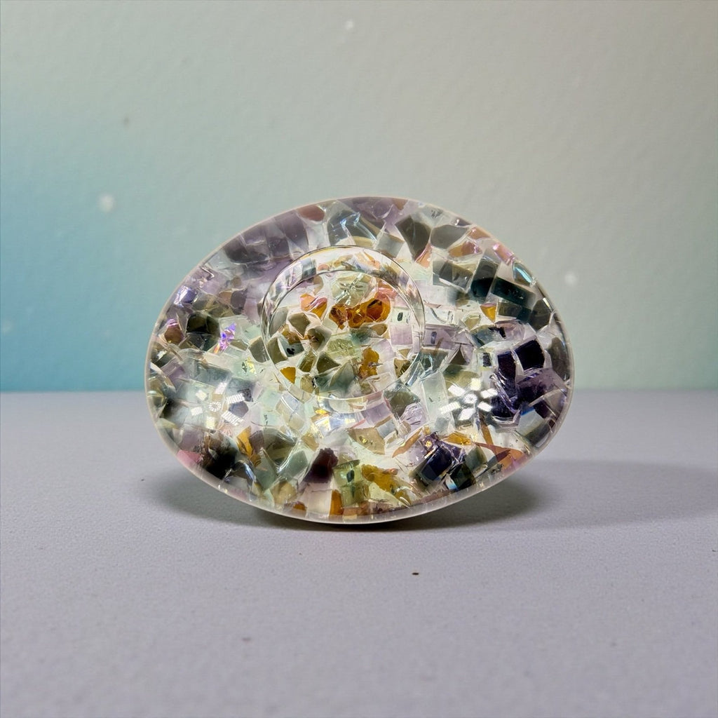 Handcrafted Resin Candle Holder Iridescent Soulkeeper Series ChiliBeanCollection