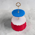 Patriotic Red White and Blue Handcrafted Resin Tier Tray Holiday Gift Summer