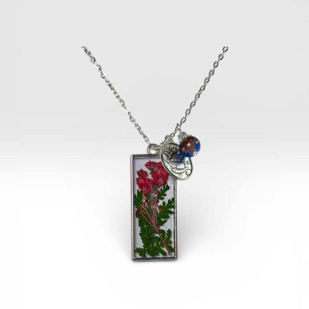 Custom Birth Flower Zodiac Birthstone Necklace – Keepsake Jewelry Gift - Resin