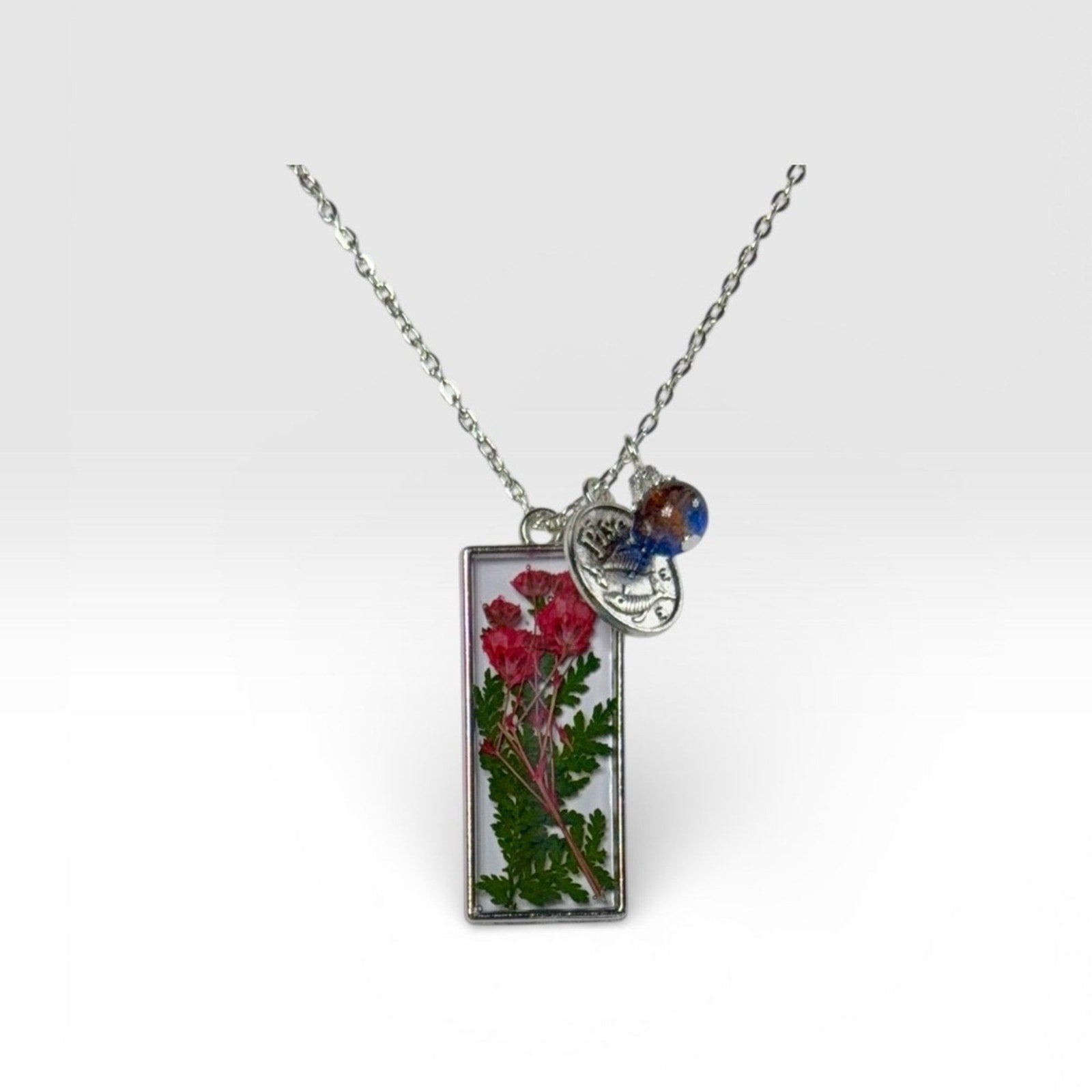 Custom Birth Flower Zodiac Birthstone Necklace – Keepsake Jewelry Gift - Resin