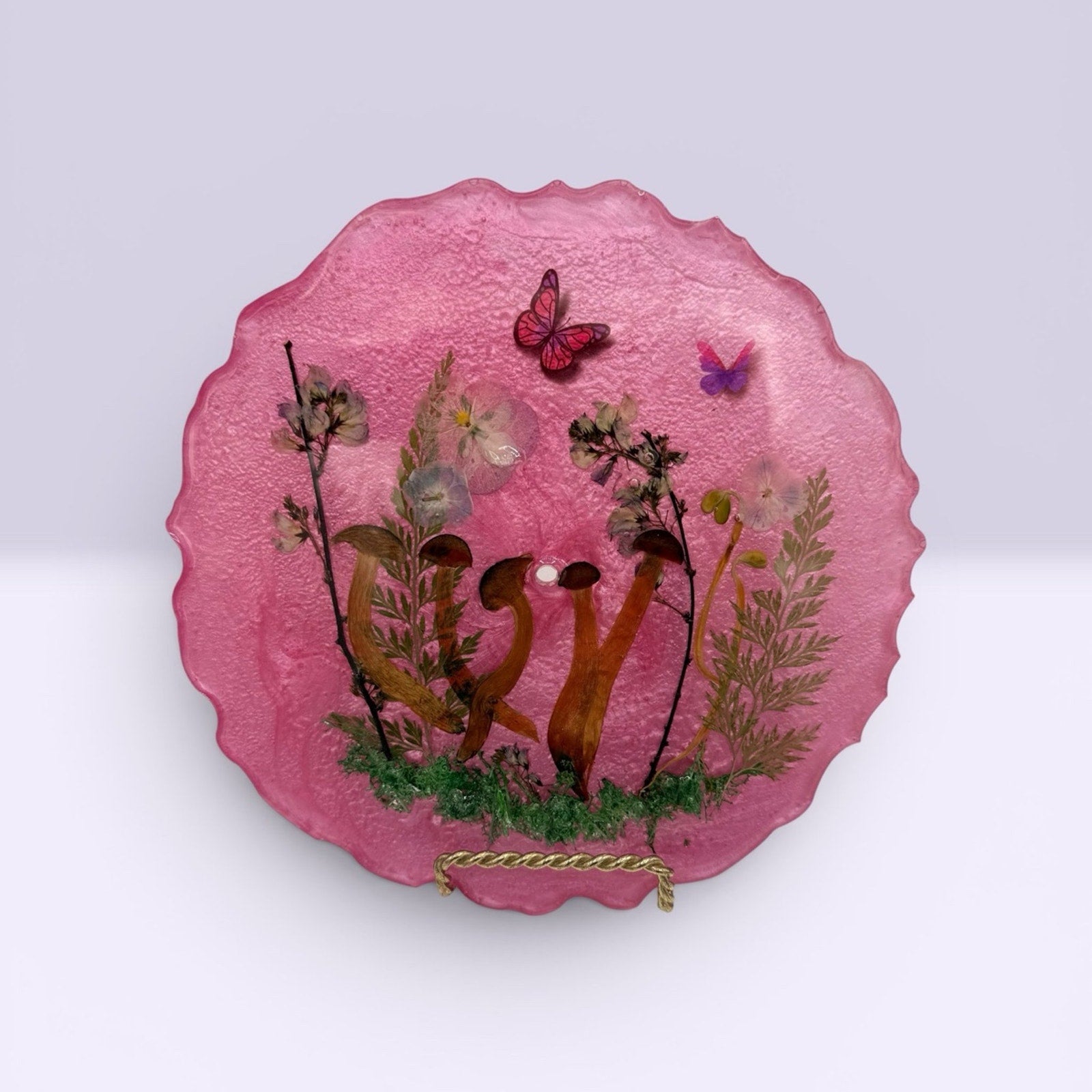 Hidden Grove Tiered Stand | Handcrafted Woodland Resin Display Tray | Botanical