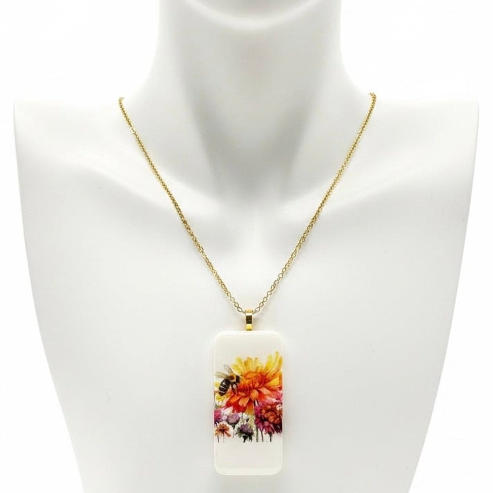Handcrafted Mini Tile Art Necklace | Bee, Garden, Animal & Whimsical Pendants |