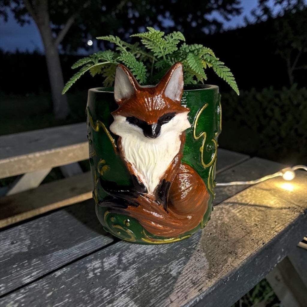 Woodland Fox Eco Resin Jar / Succulent Planter