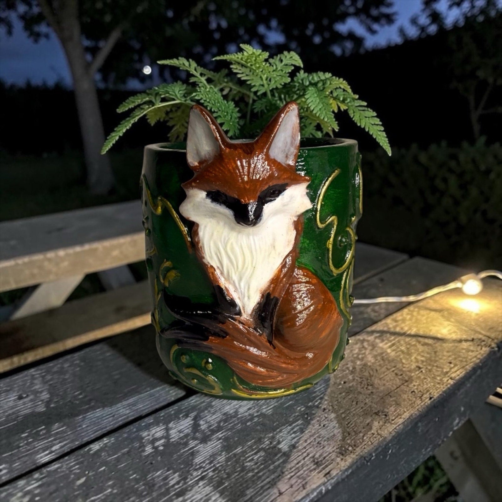 Woodland Fox Eco Resin Jar / Succulent Planter