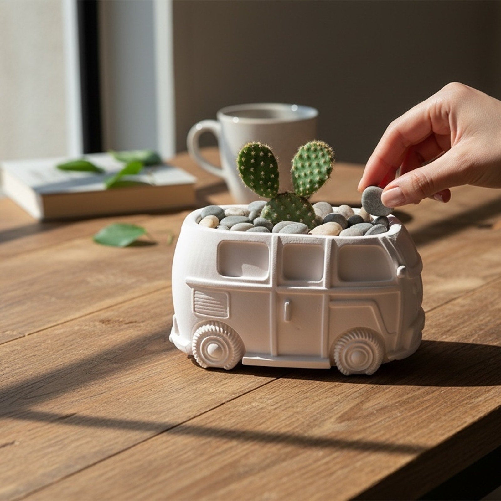 VW Bus Planter DIY Paint Your Own Retro Boho Hippie Van Handcrafted Eco Resin