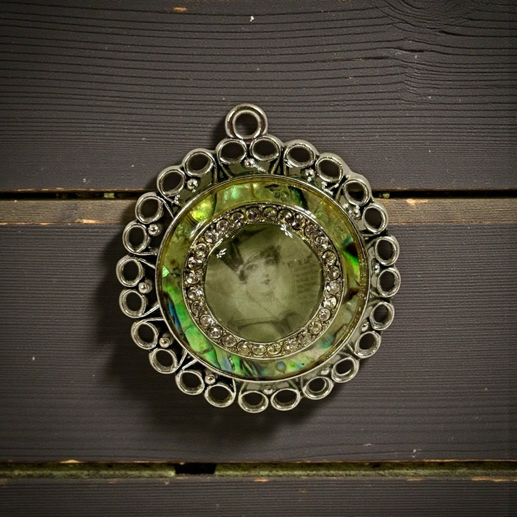 Handmade Vintage Photo Resin Pendant Necklace – Heirloom Memory Keepsake Jewelry