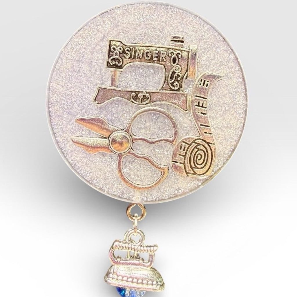 Handmade Resin Sewing Magnet Singer Machine Scissors Dangle Charm Gift