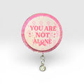 Handcrafted Resin Breast Cancer Support Magnet You Are Not Alone Gift w/ Bead