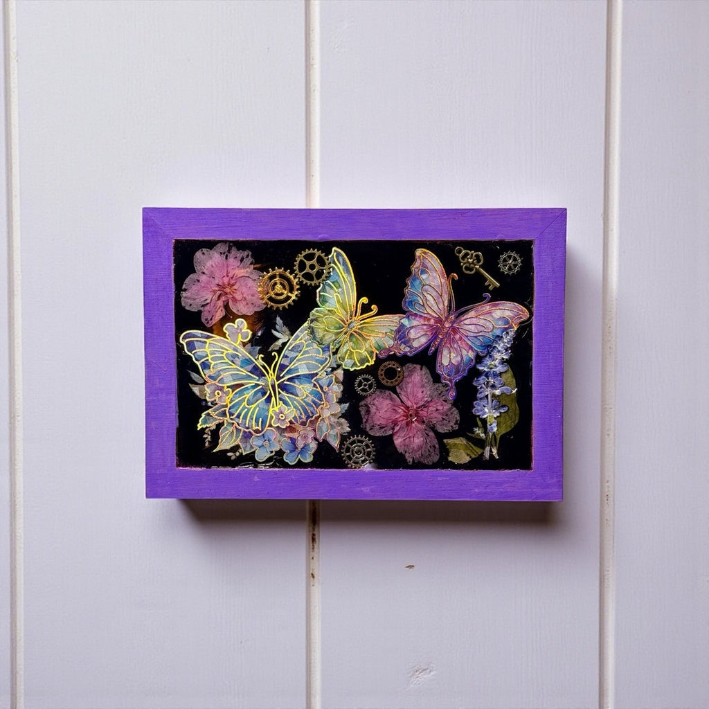 Handcrafted Epoxy Resin Butterfly Chalk Board Art ChiliBeanCollection