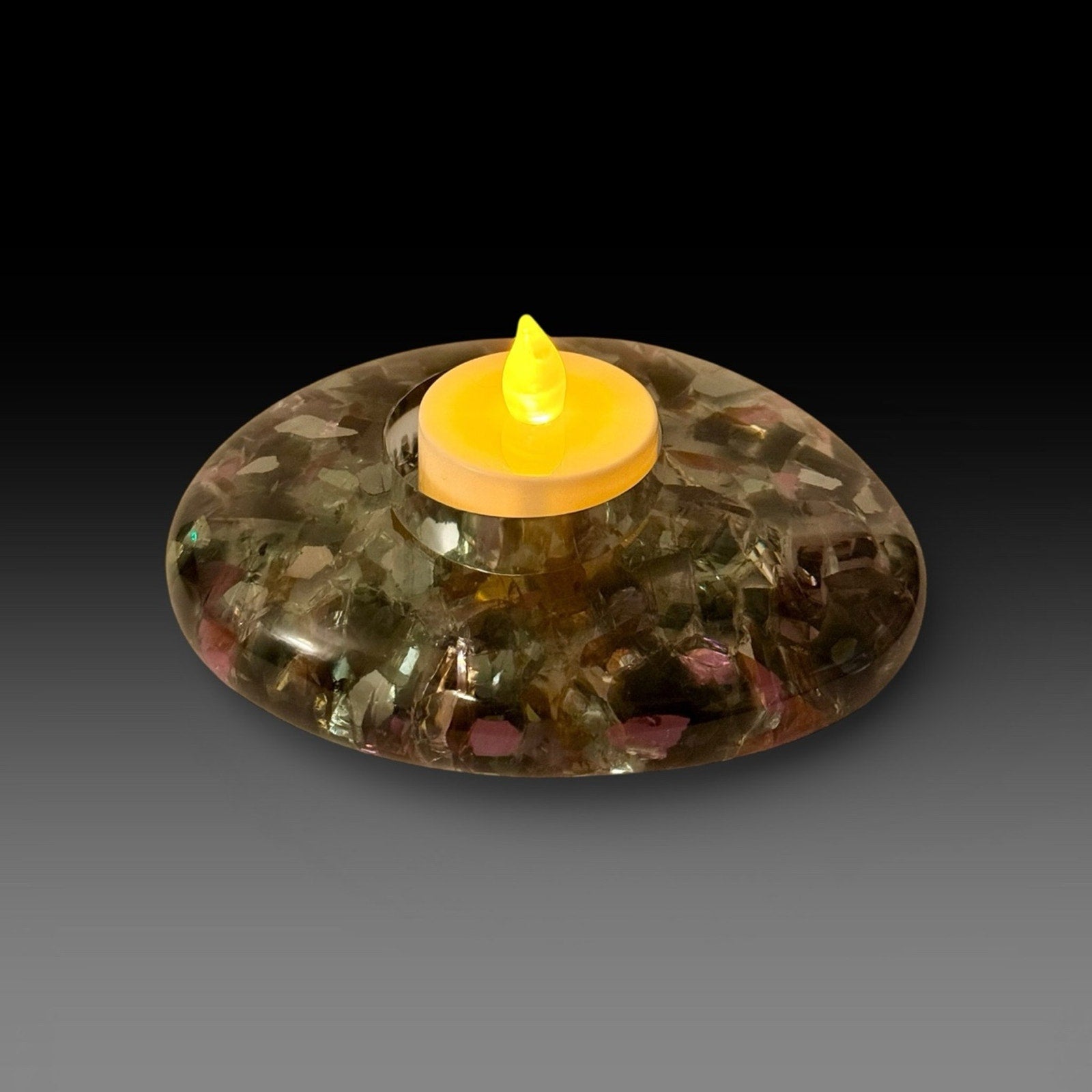 Handcrafted Resin Candle Holder Iridescent Soulkeeper Series ChiliBeanCollection