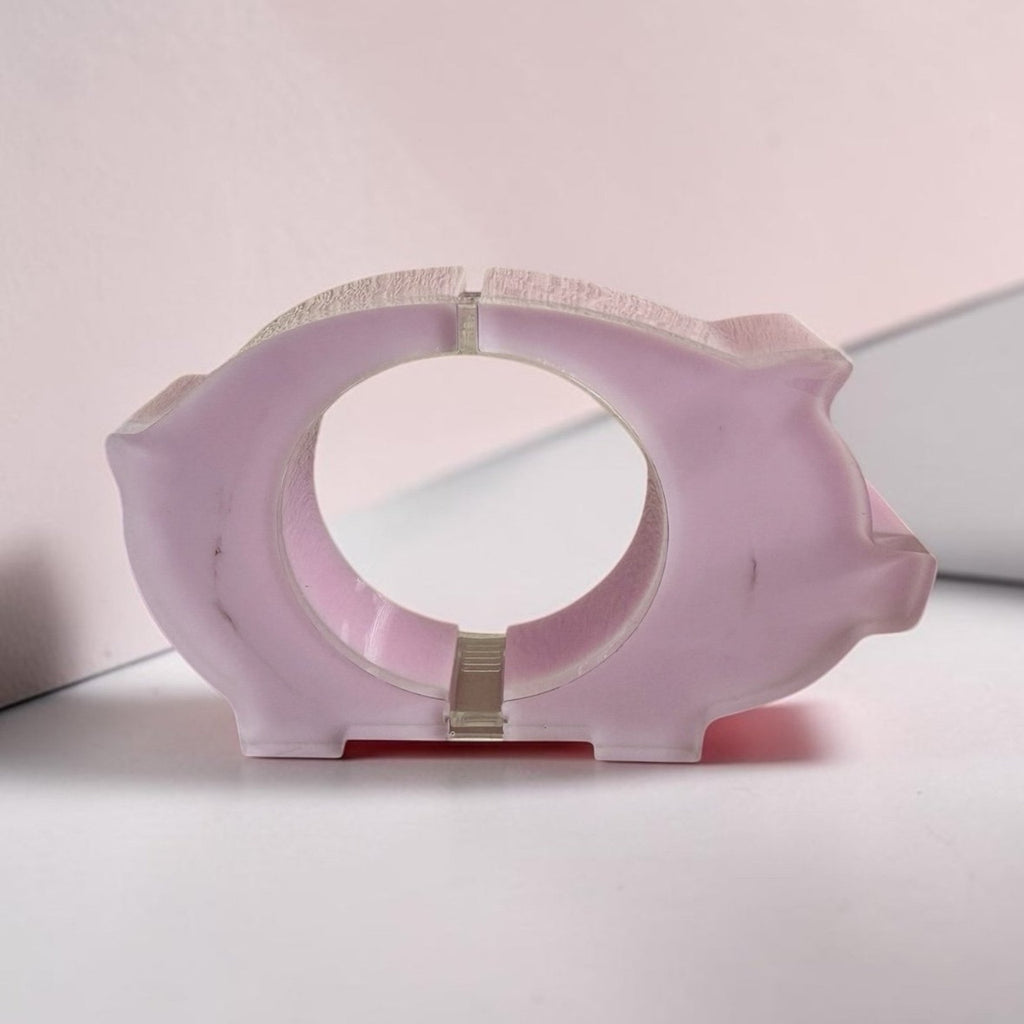 Handmade Resin Piggy Coin Bank | Cute Pink Pig Coin Holder | Fun Savings Gift |