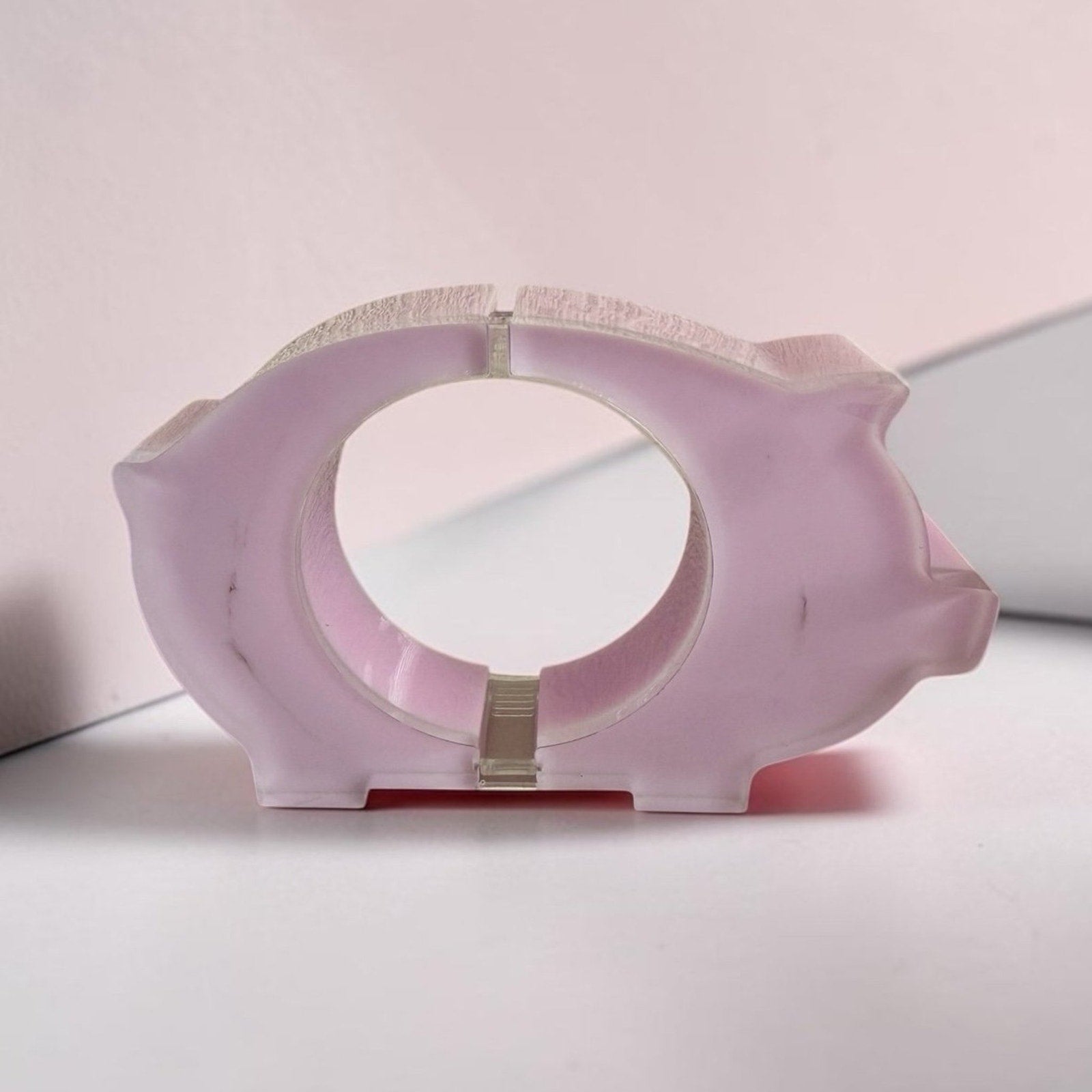 Handmade Resin Piggy Coin Bank | Cute Pink Pig Coin Holder | Fun Savings Gift |