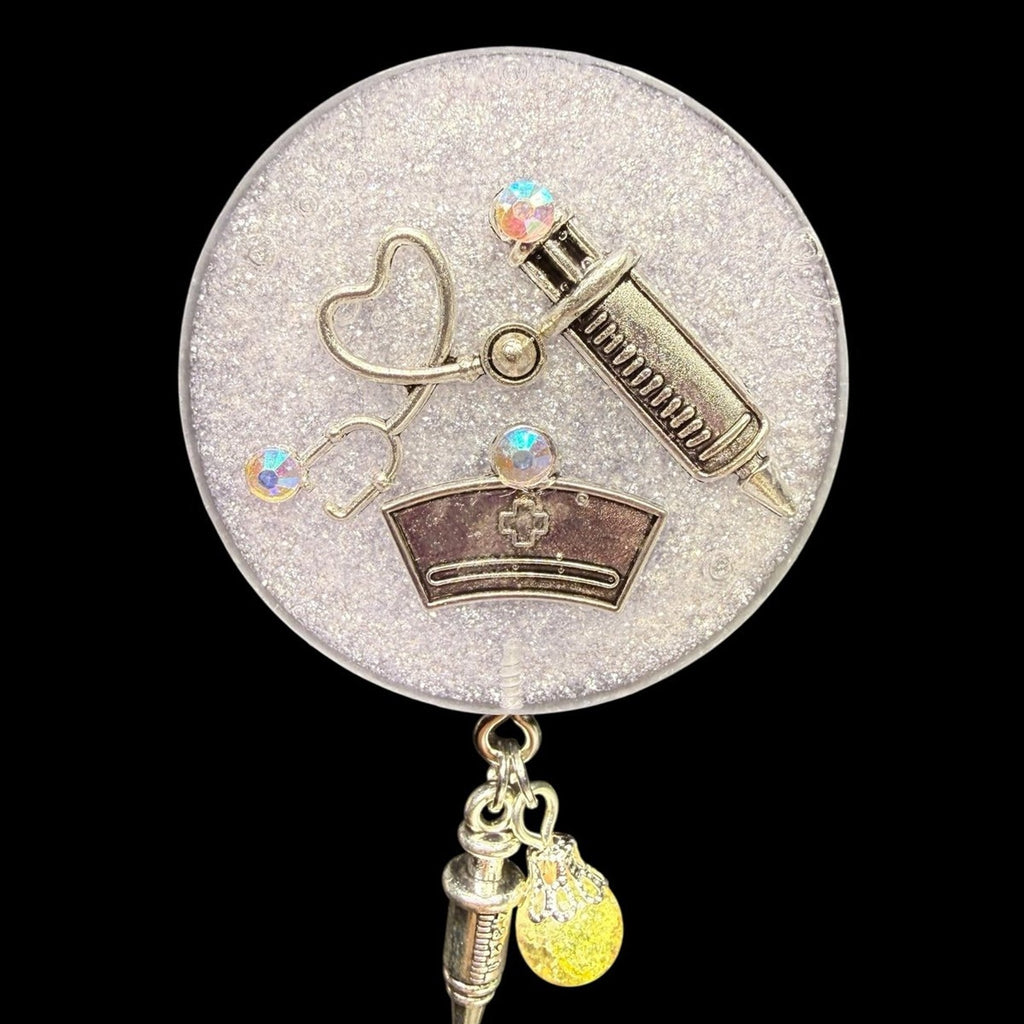 Handmade Resin Nurse Frig Magnet Medical Stethoscope Syringe Dangle Charm