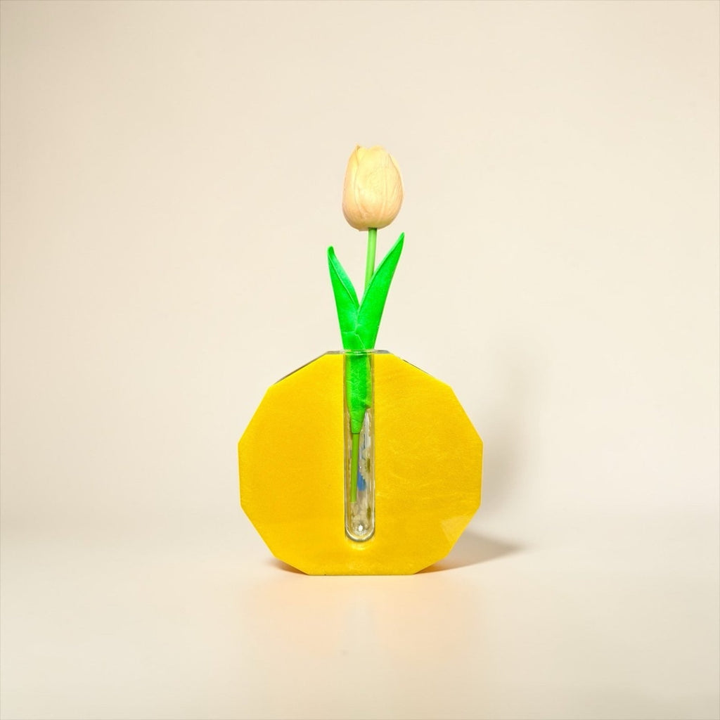 Handcrafted Epoxy Resin Daisy Bud Vase • Yellow Floral Mini Vase Decor