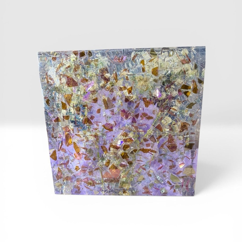 Large EpoxyResin Shelf Sitter Purple Rose Butterfly Decor Bookend Art Desk Decor