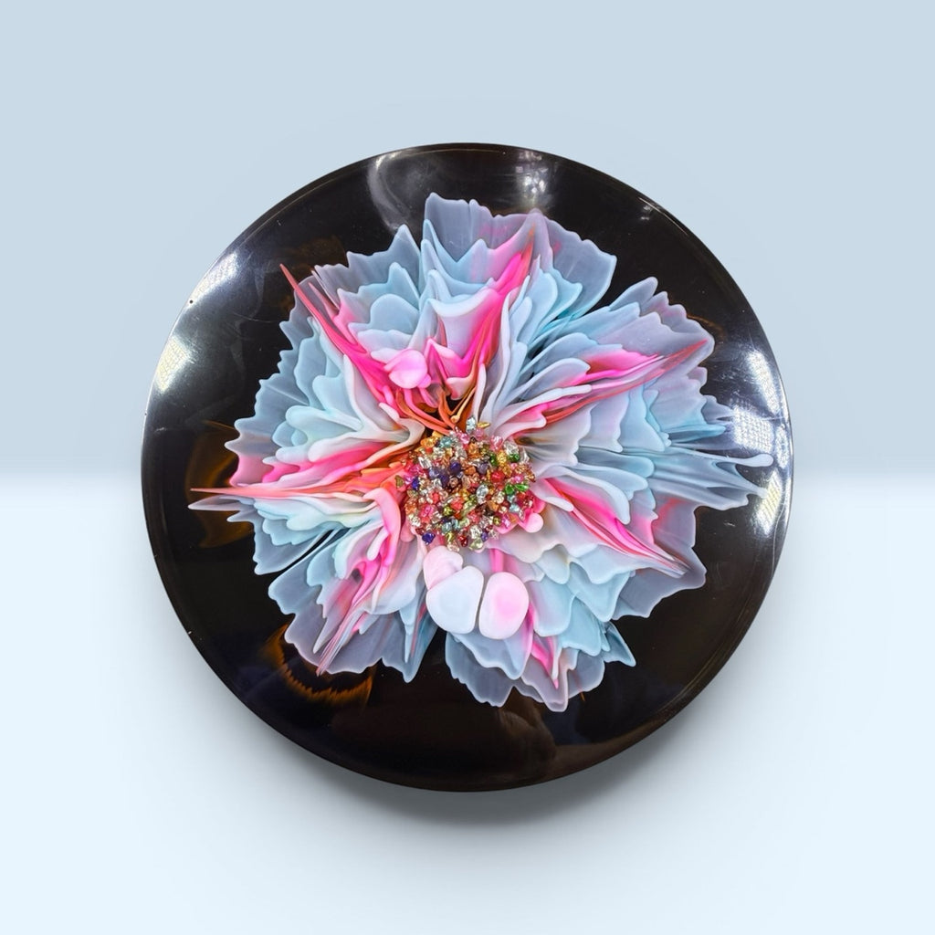 Resin Bloom Art Floral Decor | 3D Sculptural Flower Statement Piece Handcrafted