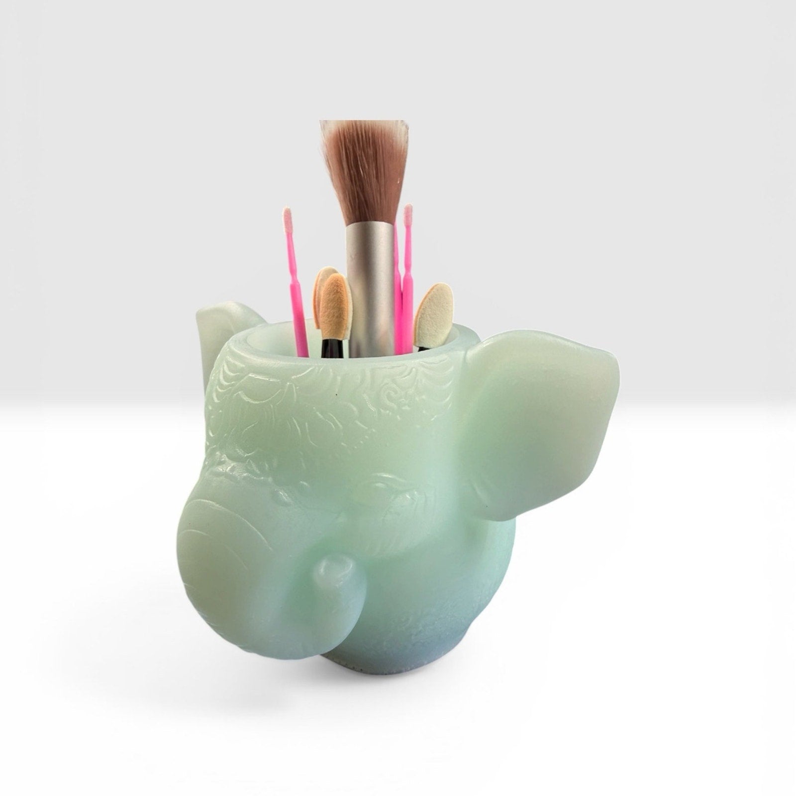 Elephant Makeup Brush Holder Resin Organizer Cute Vanity Cup