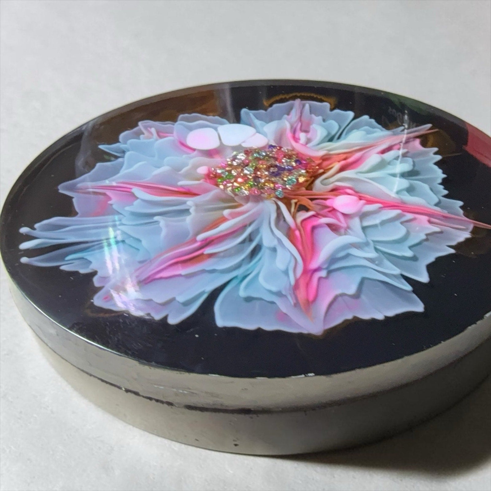 Resin Bloom Art Floral Decor | 3D Sculptural Flower Statement Piece Handcrafted