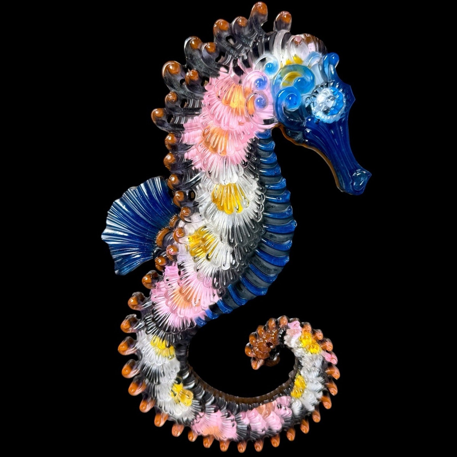 Tideborn Seahorse | Handcrafted Resin Coastal Wall Art | Sculptural Ocean Décor