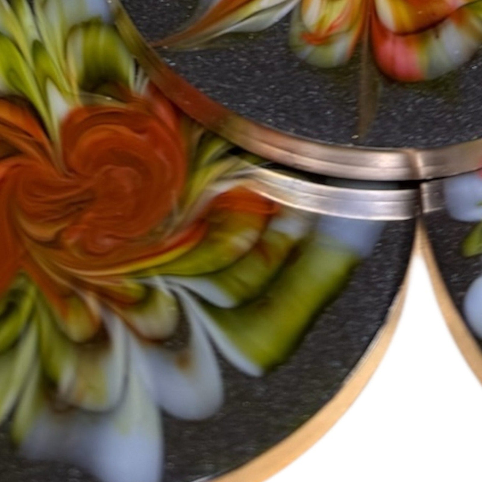 Handcrafted Resin Bloom Coaster Set of 6 | Abstract Floral Art Drink Coasters