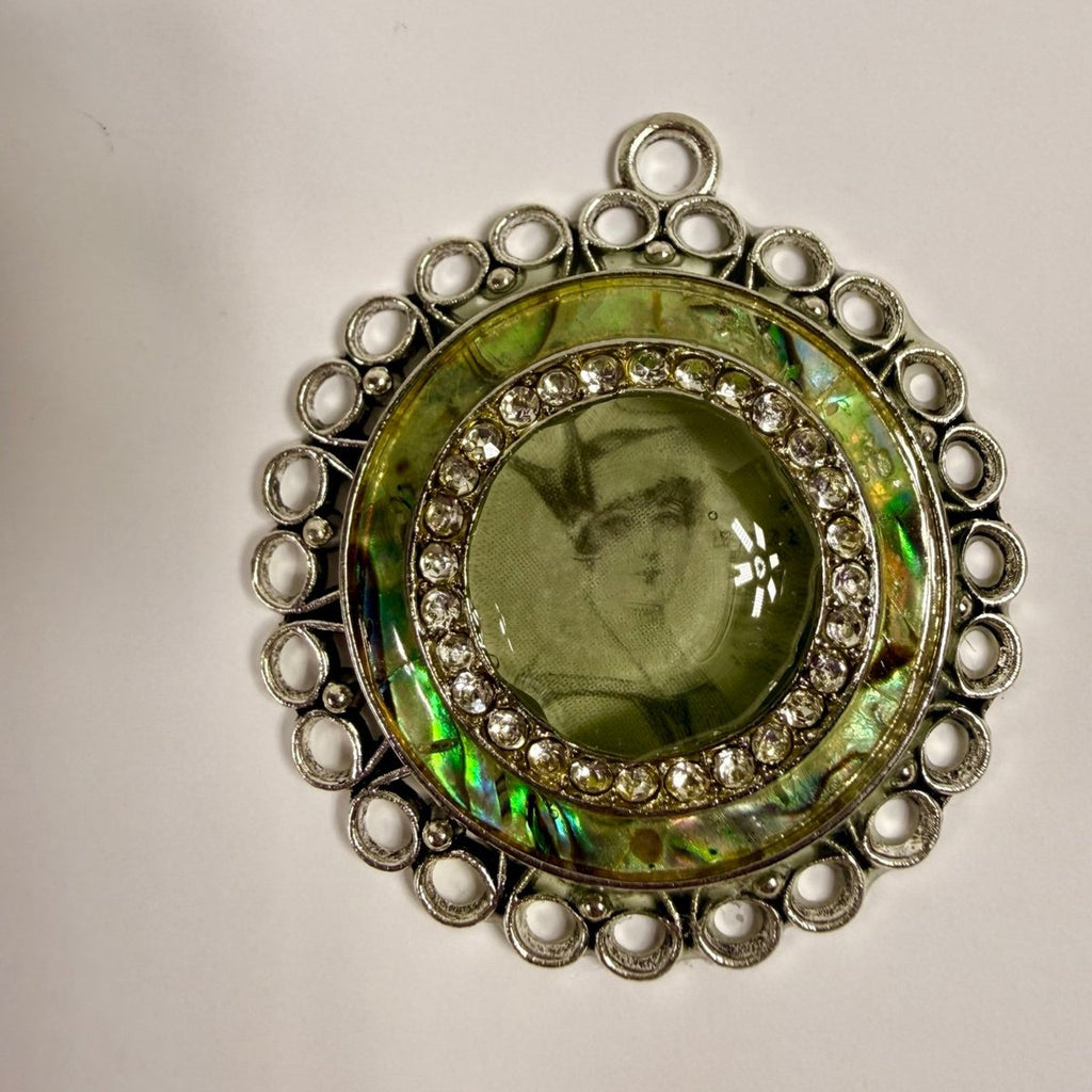 Handmade Vintage Photo Resin Pendant Necklace – Heirloom Memory Keepsake Jewelry
