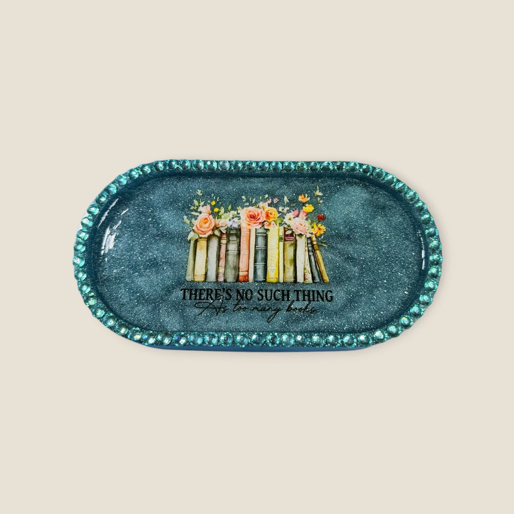 Book Lover Trinket Tray Epoxy Resin Jewelry Dish Reader Gift Decor Moms Day
