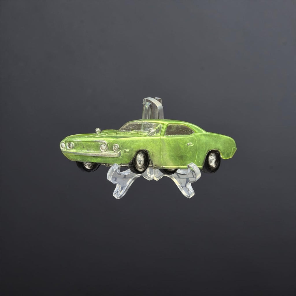 Green Classic Muscle Car Decor | Retro Auto Collectible Handcrafted Resin Gift