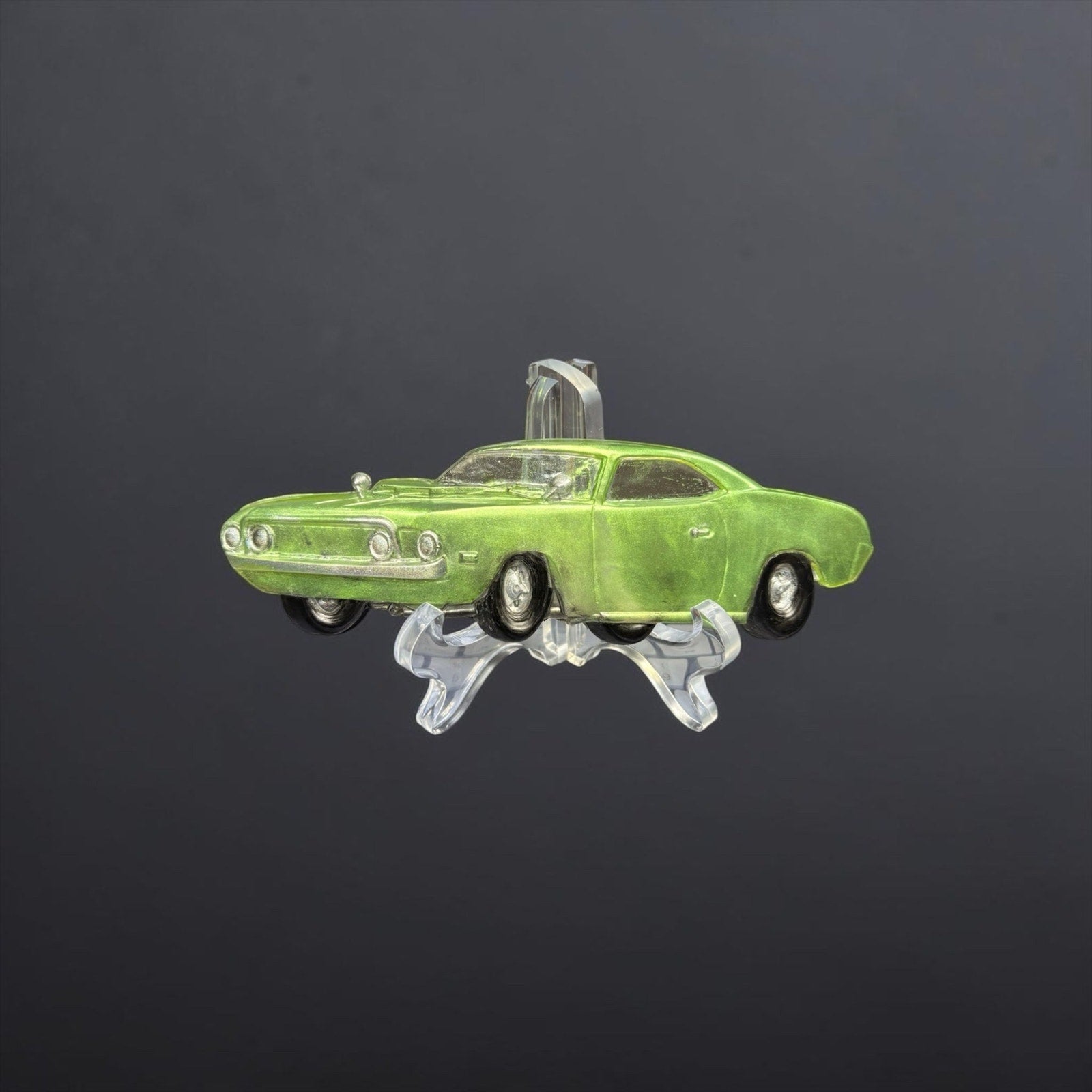 Green Classic Muscle Car Decor | Retro Auto Collectible Handcrafted Resin Gift
