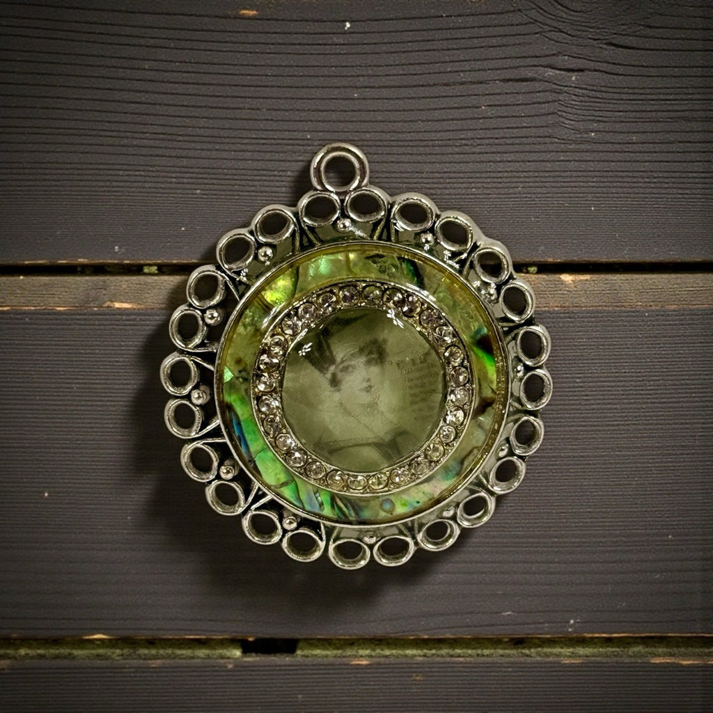 Handmade Vintage Photo Resin Pendant Necklace – Heirloom Memory Keepsake Jewelry