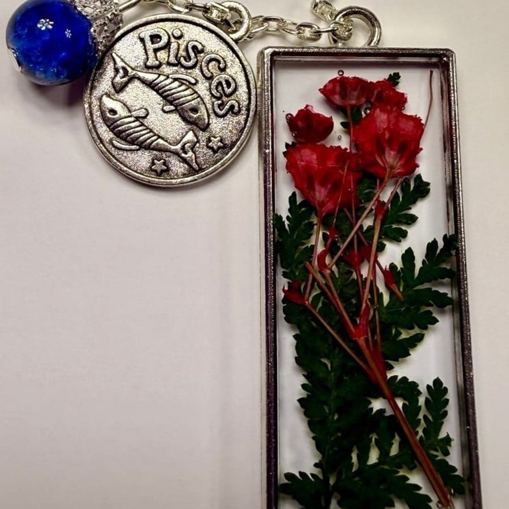 Custom Birth Flower Zodiac Birthstone Necklace – Keepsake Jewelry Gift - Resin