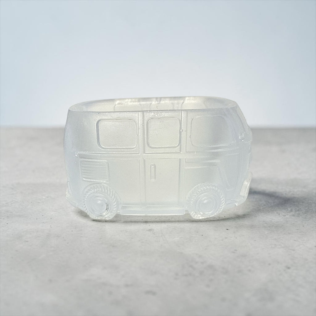 VW Bus Planter Frosted Glass Look DIY Retro Boho Decor Handcrafted Epoxy Resin