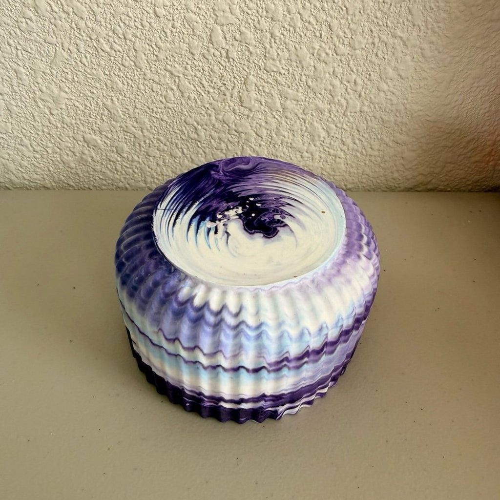 Handmade Eco Resin Bowl | Purple Marbled Catch-All | Modern Decorative Bowl