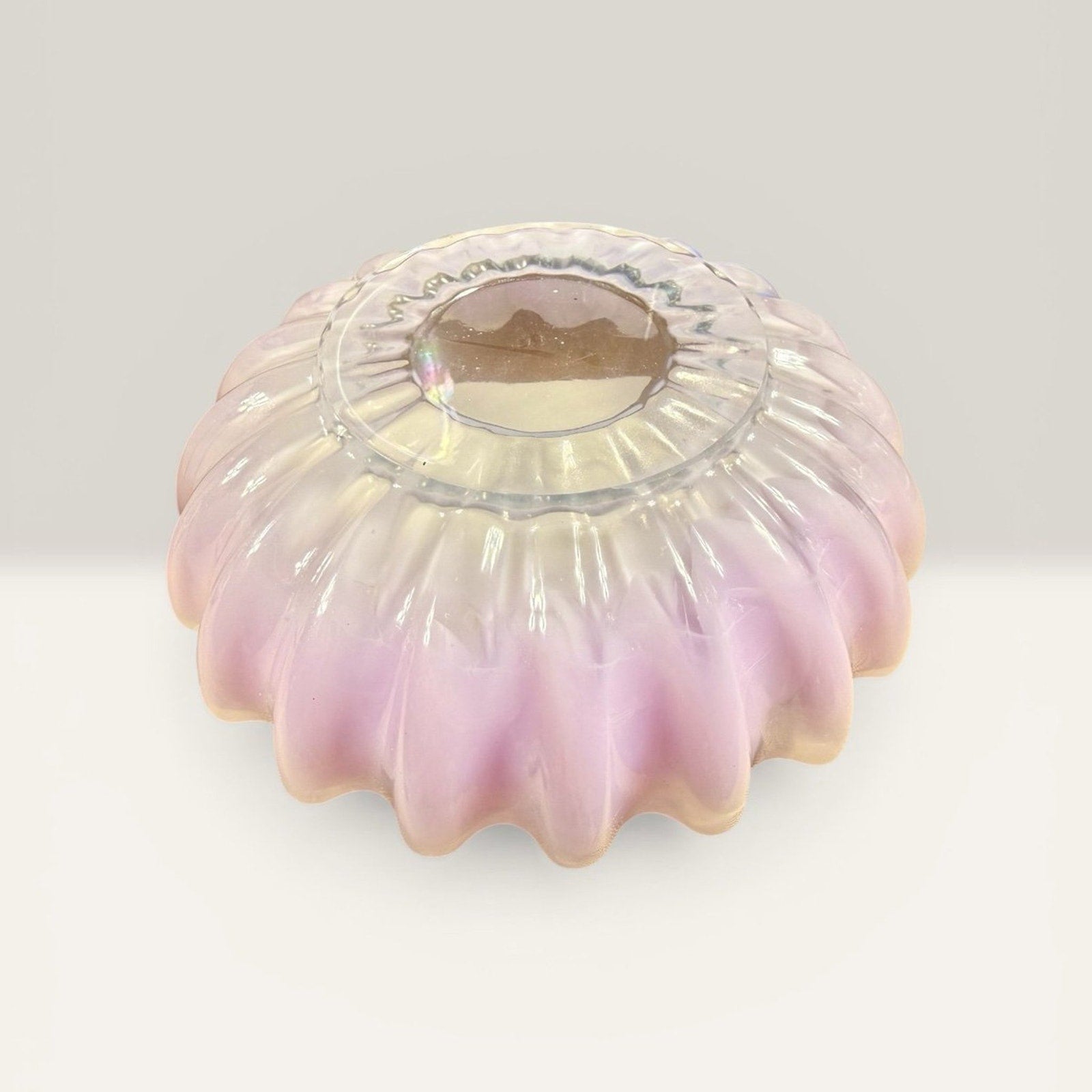 Handcrafted Resin Catchall Bowl Pink Shimmer Jewelry Dish Vanity Decor Boho
