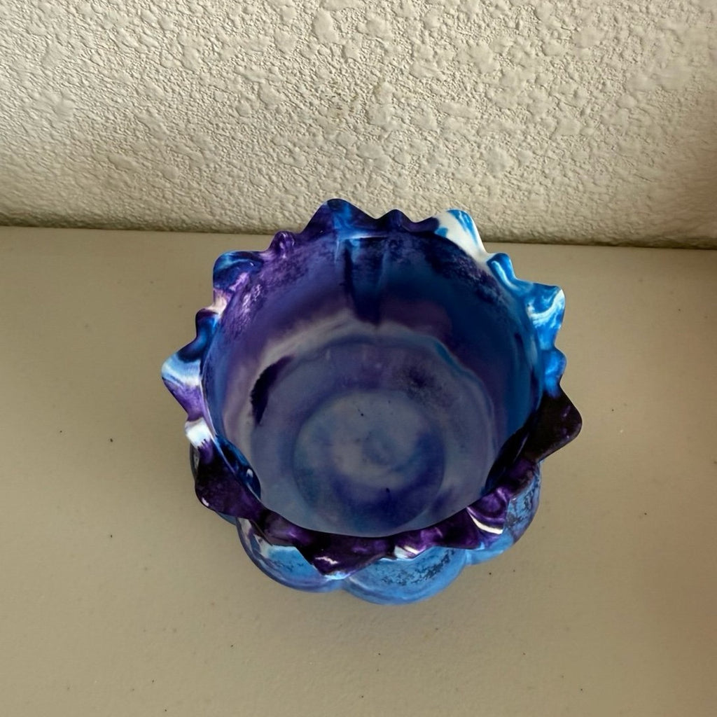 Handmade Eco Resin Lotus Bowl | Decorative Succulent Planter | Modern Home Decor