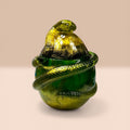 Handcrafted Epoxy Resin Snake Jar Emerald Green Gold Trinket Box Decor Curiosity