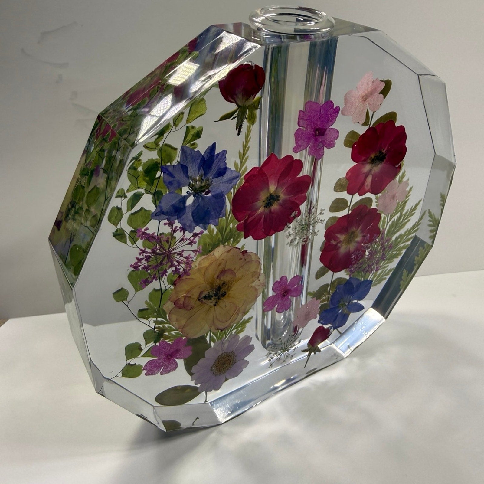 Handmade Forever Bloom Collection Epoxy Resin Test Tube Bud Vase Pressed Flowers