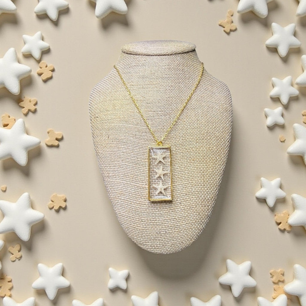 Starfish Resin Pendant Necklace |Coastal Ocean Jewelry | Beach-Inspired Handmade