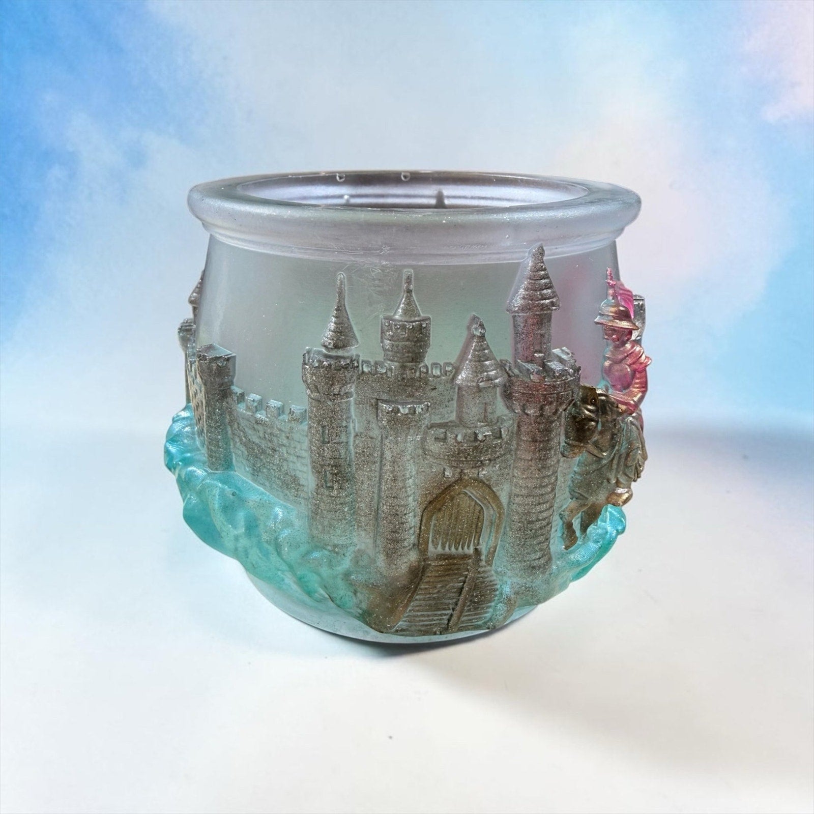 Fantasy Castle Trinket Jar Medieval Decor Knight Princess Storage Hancrafted
